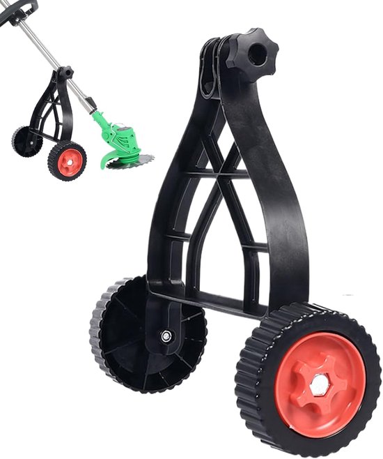 Steunwielen Grastrimmer - Hulpstukmaaier Wiel - Gazon Onderhoud - Driehoekig Stabiliteitsontwerp - 34x35x12cm - Zwart — afbeelding 5