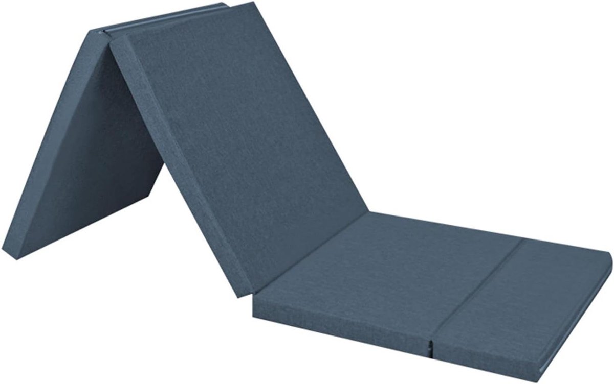 Vouwmatras - Logeerbed Matras - Kamperen en Reizen - Dubbelzijdig Ontwerp - 180x60x5 cm - Blauw