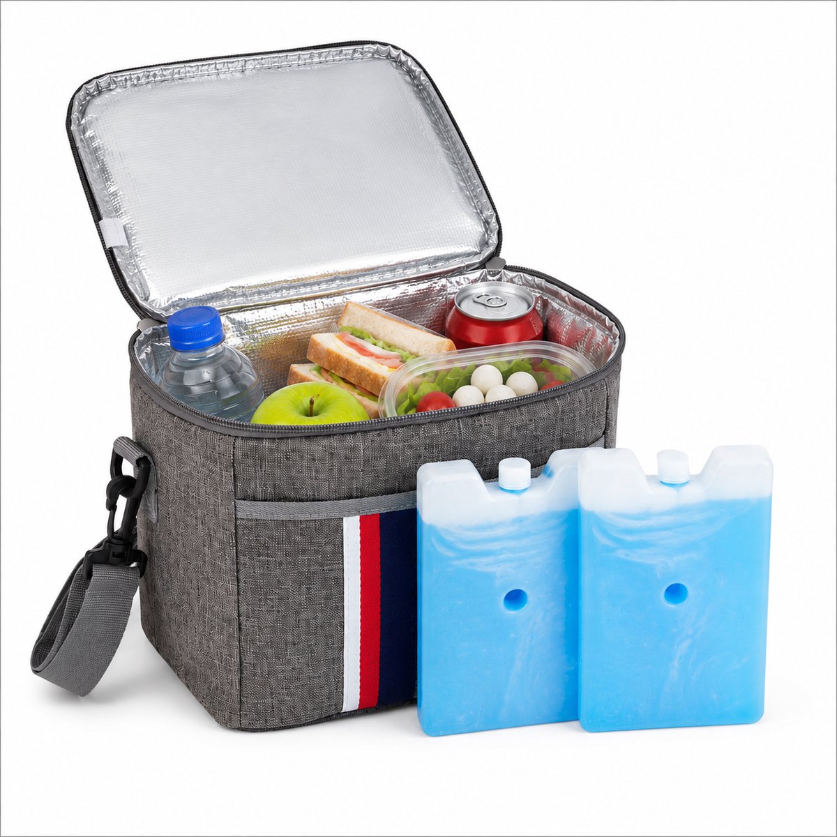 Eurocatch Koeltas 25x18x20 cm - Inclusief 2 Coolpacks - Geïsoleerde Coolbag - 600D Oxford