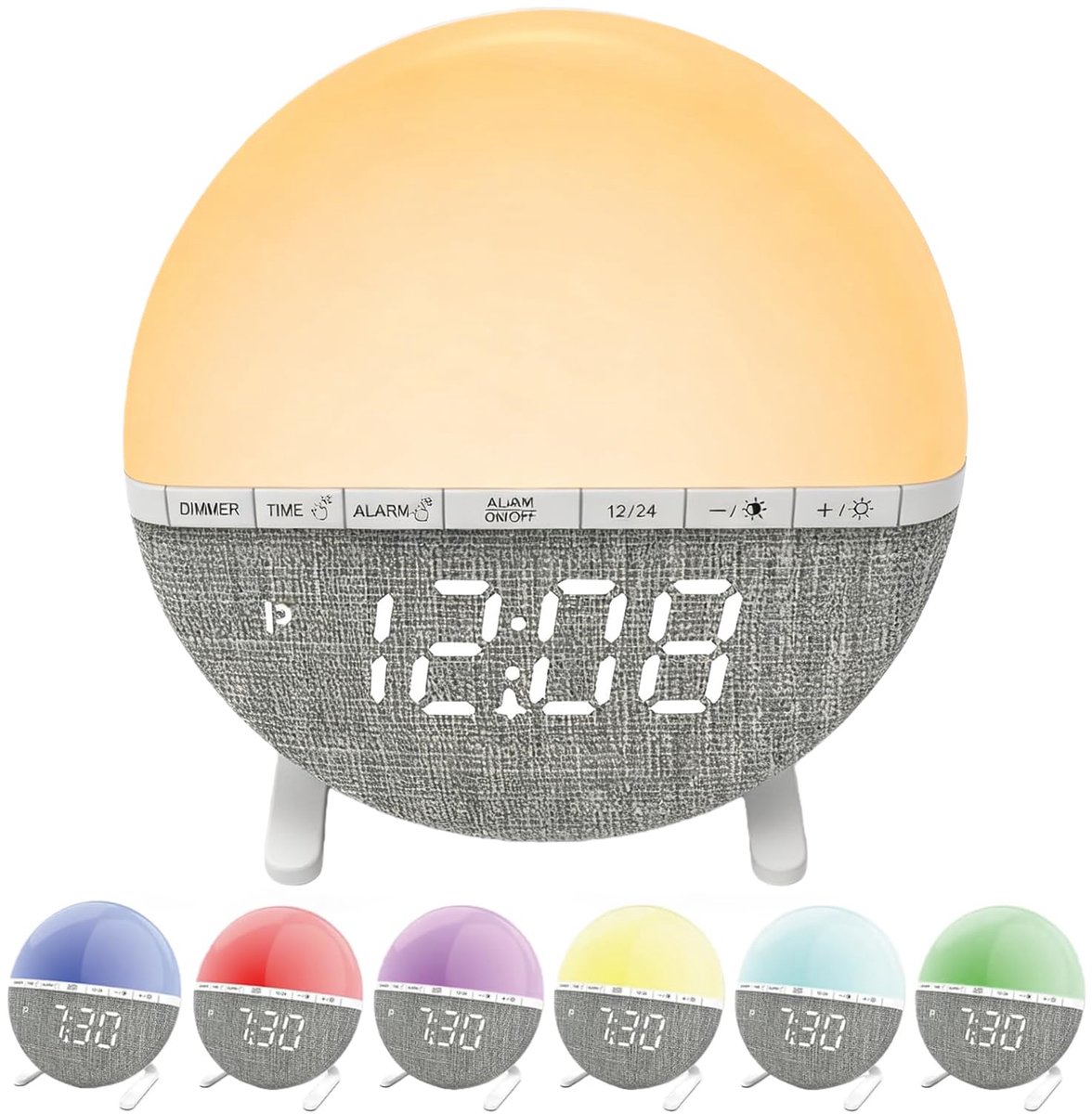 SnelShoppen - LED Display Daglicht Alarm Klok met Zonsopgang Functie, Digitale Wecker, 7 Natuurlijke Geluiden, Snooze Functie voor Slaapkamer, Kindere