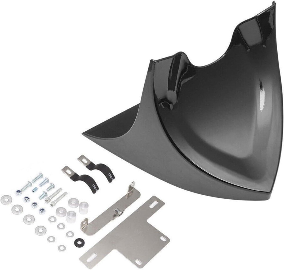 Motorfiets Voorspoiler - Air Dam Cover - Motor Beschermen - Vermindert Luchtweerstand - 500 g - Glanzend Zwart