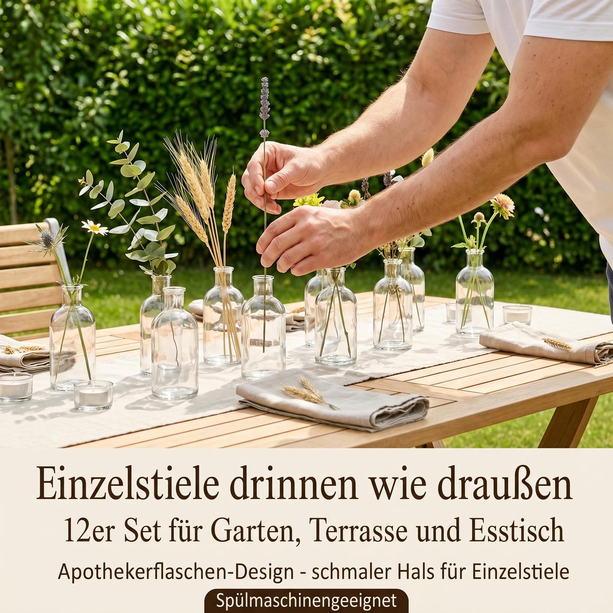 SnelShoppen - Set van 12 Glazen Vazen Apo 100 - Ronde Bloemenvazen van Glas - Kleine Decoratieve Vazen voor Thuis, Bruiloften, Verjaardagen en Feesten