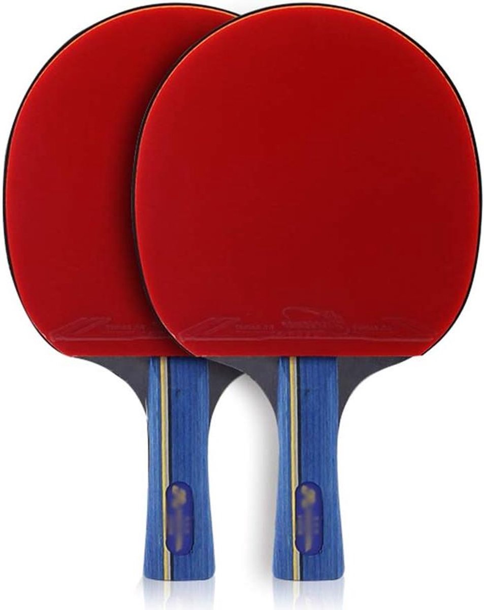 Tafeltennisbatjes - Pingpongrackets - Gezinsactiviteiten - 5 Lagen Massief Hout - Lange Steel - Natuurlijk
