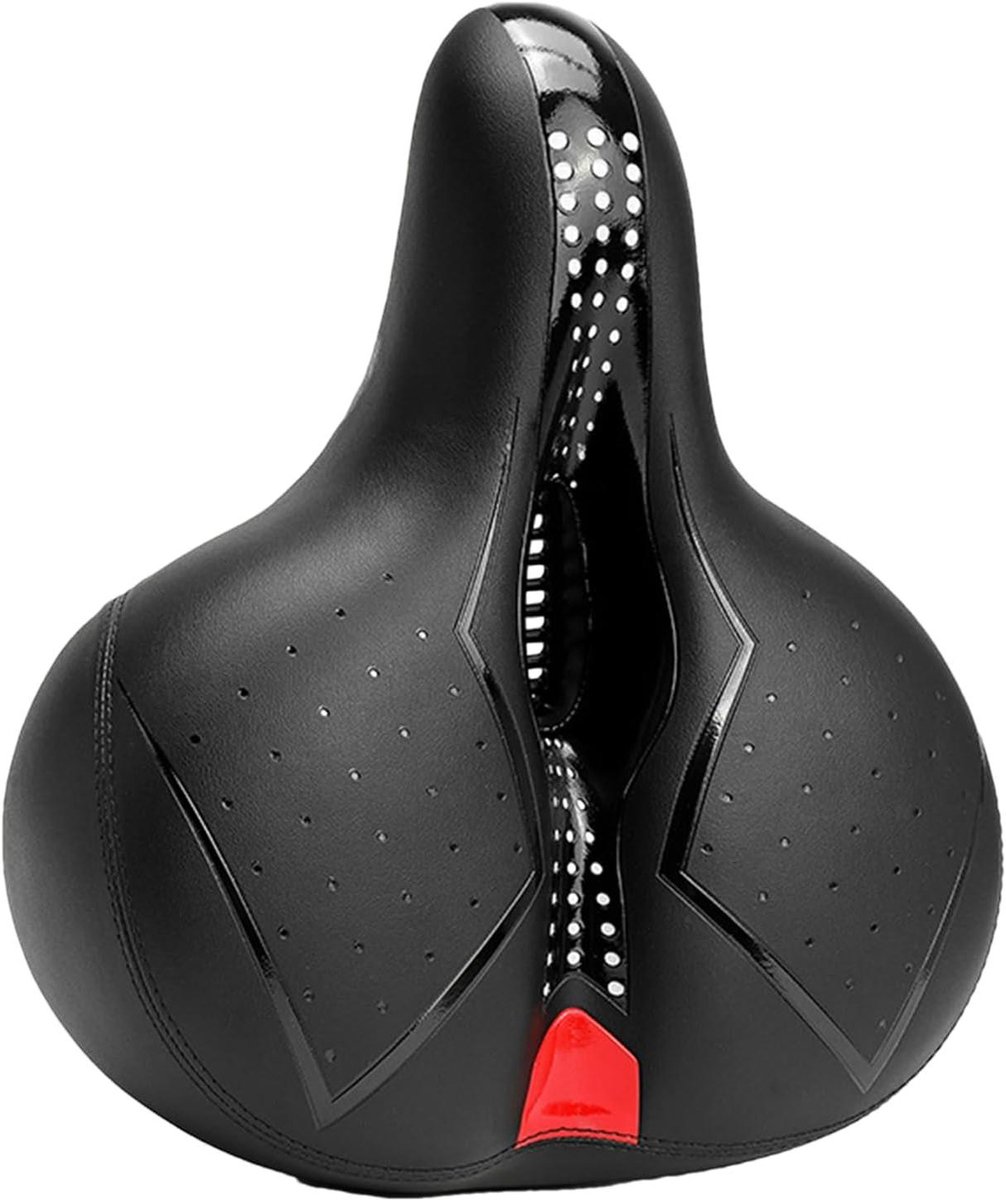 Fietszadelkussen - Fietskussen - Comfortabel Fietsen - Antislip & Waterdicht - 30 x 25 x 10 cm - Zwart en rood