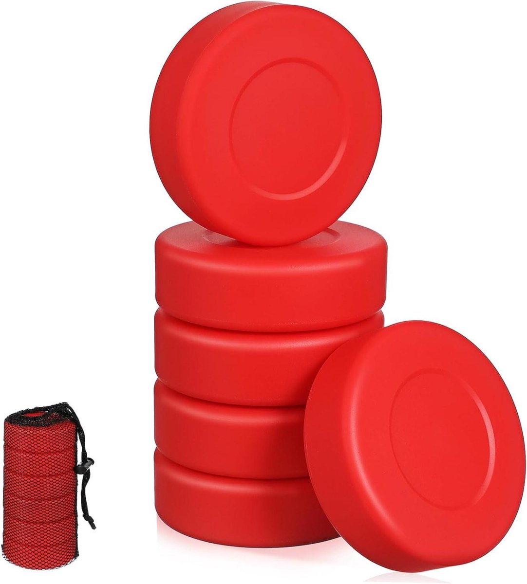 Hockey Pucks - Straathockey Pucks - Hockey Training - Mat Ontwerp - 7.00X2.10X2.10CM - Rood