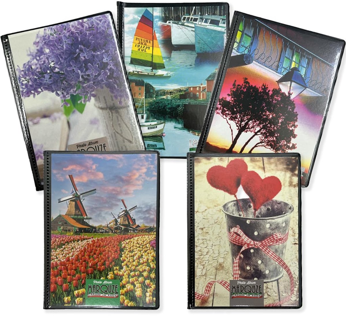 SnelShoppen - Fotoalbum 10 x 15 cm Softcover Personaliseerbaar - Ruimtebesparend - 20 Enveloppen en 40 Fotohouders - Voor 200 Foto's - Perfect voor Fe