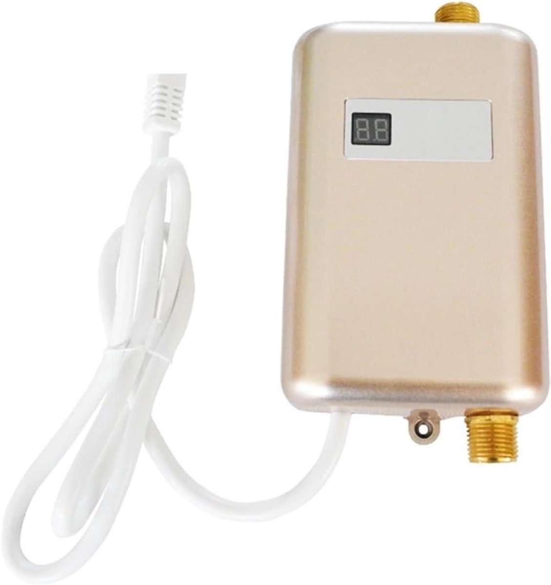 Doorstroomverwarmer - Tankloze boiler - Warm water voorzien - LCD temperatuurdisplay - 35-55 graden - Goud