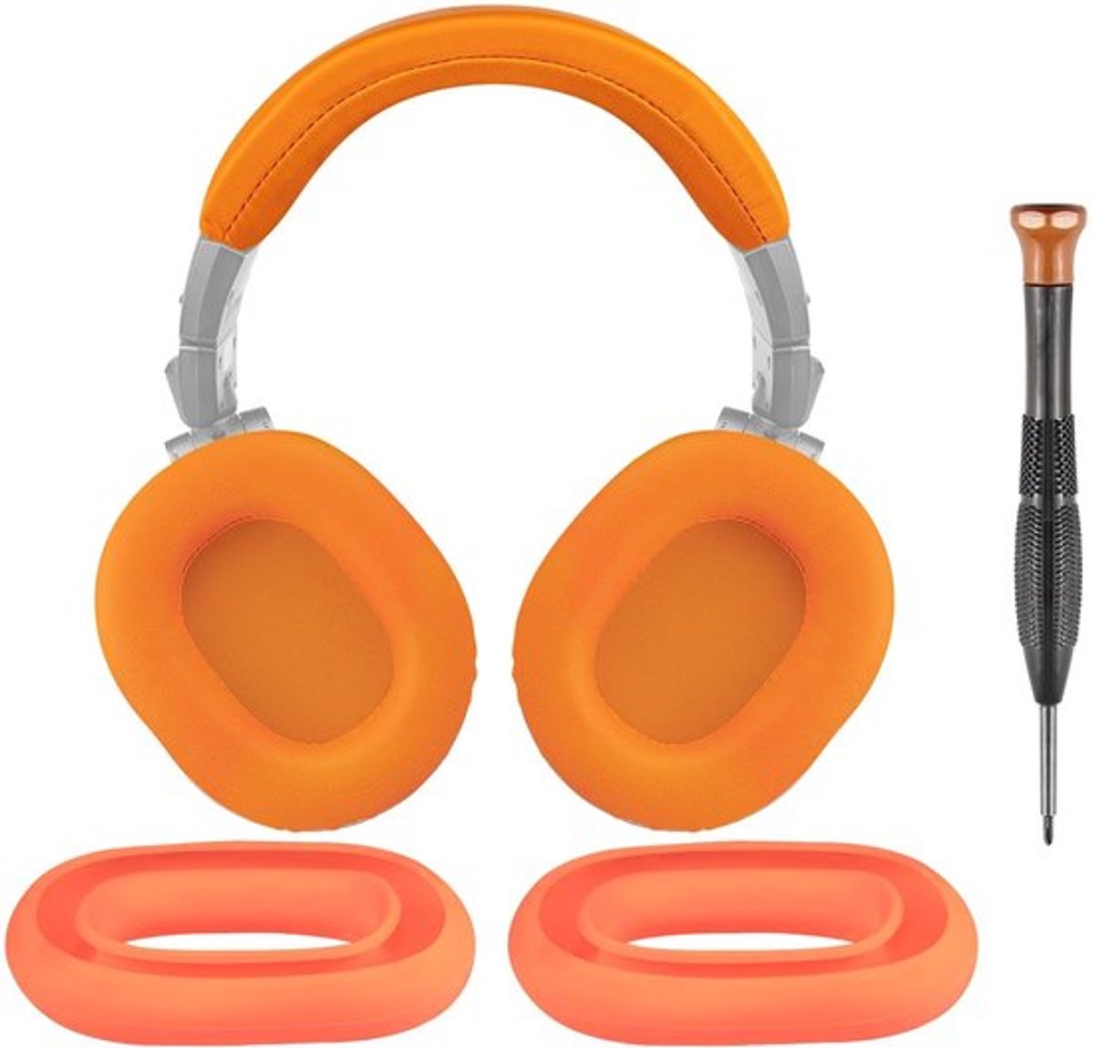 SOULWIT Oorkussens Earpads + Hoofdband Hoes Headband, Vervangingsset voor ATH M50, M50X, M50XWH, M50XBT, M50XBT2, M50S/LE Hoofdtelefoon, Vervangende Hoofdbandkussen en Cushions Reparatieonderdeel