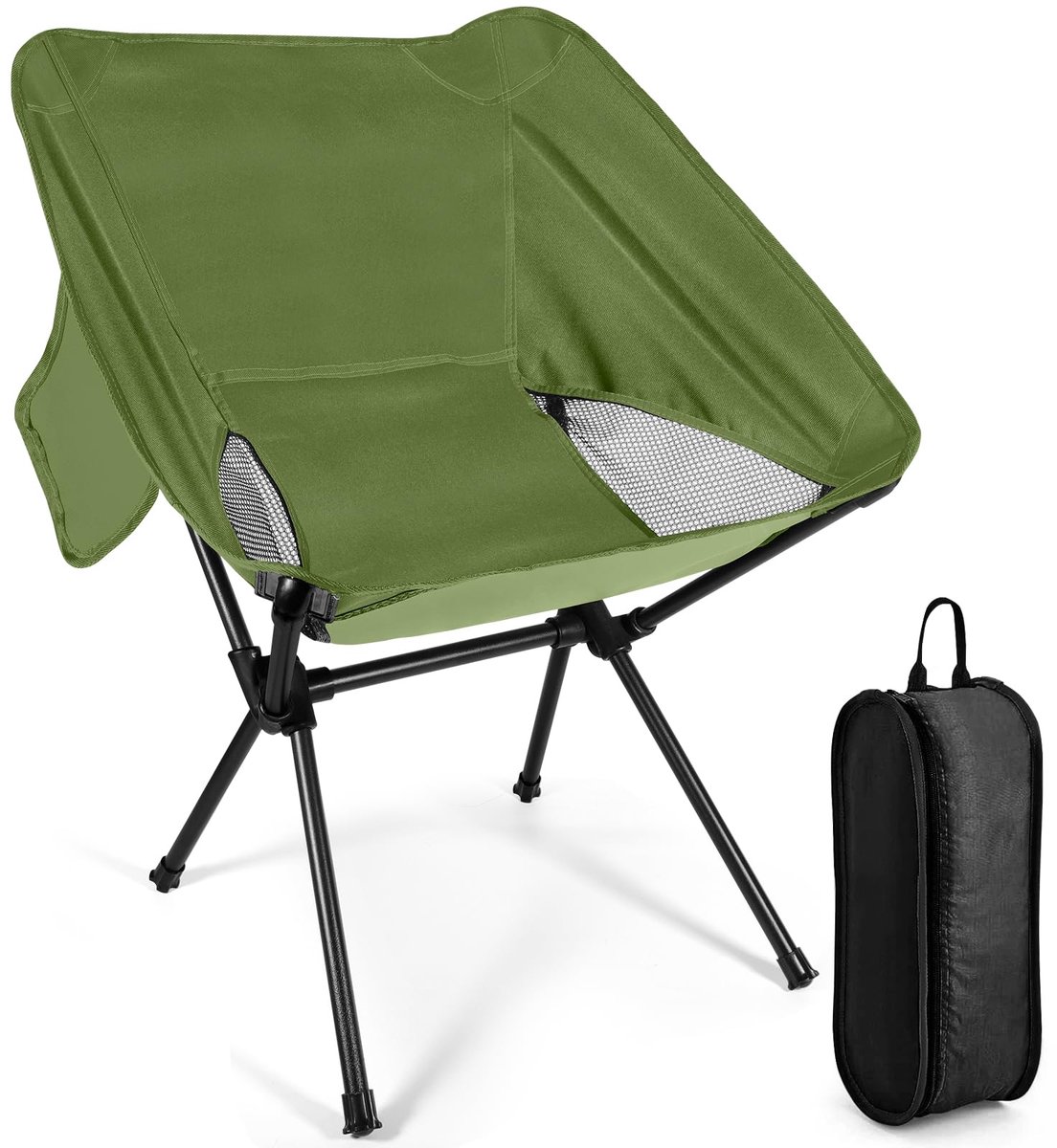 SnelShoppen - Lichtgewicht Opvouwbare Campingstoel, Draagbare Strandstoel met Opbergtas, Compacte Stoel voor Picknick, Kamperen, Reizen, Vissen en Str