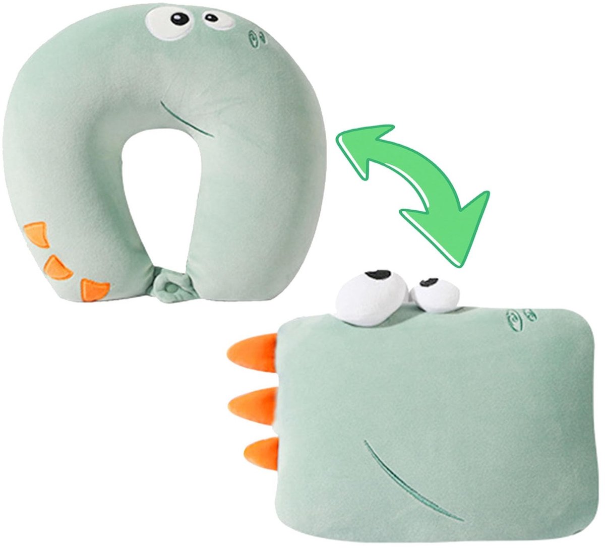 Dailygoods - 2-in-1 Reiskussen met Geheugenschuim - Verstelbaar Nekkussen voor Volwassenen en Kinderen
