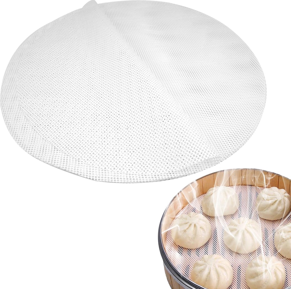 Dailygoods - 12 Stuks Ronde Silicone Stoommatten - Herbruikbare Dumpling Mat van 30 cm