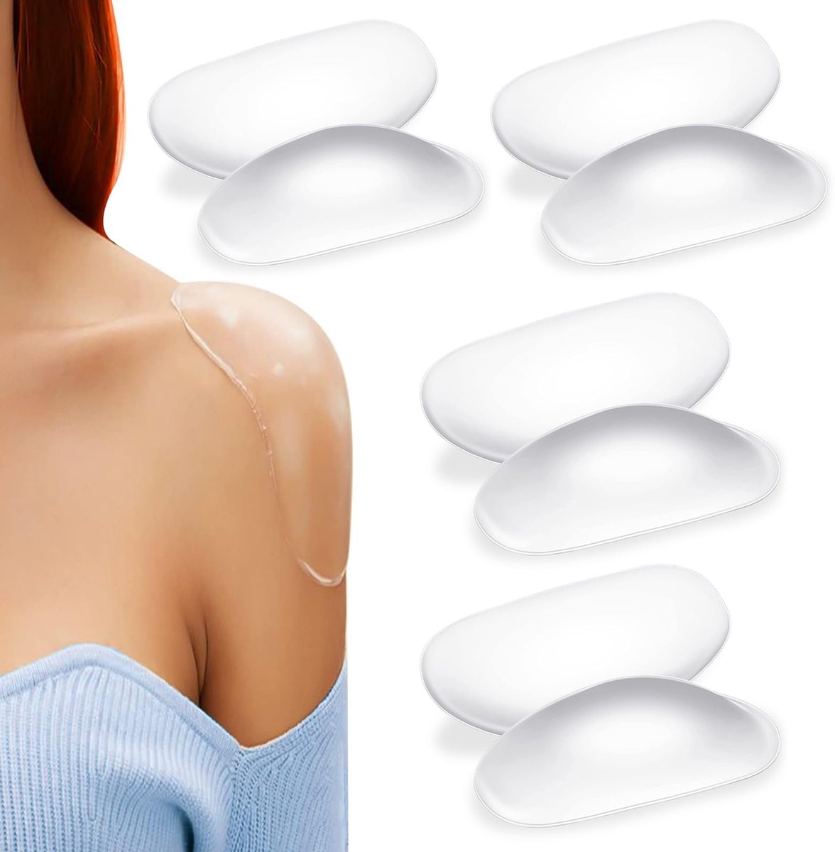Dailygoods - Transparante Silicone Schouder Pads - 8 Stuks voor Draagcomfort