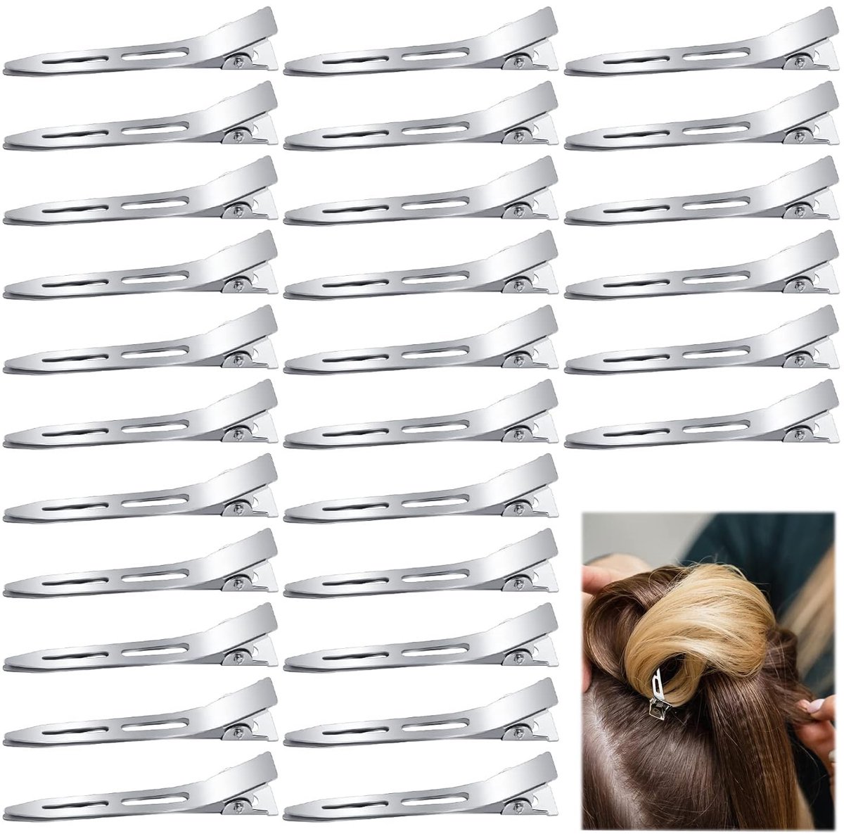 Dailygoods - 60 Stuks Eendenbek Haarclips - Kleine Roestvrij Metalen Haarspelden voor Styling