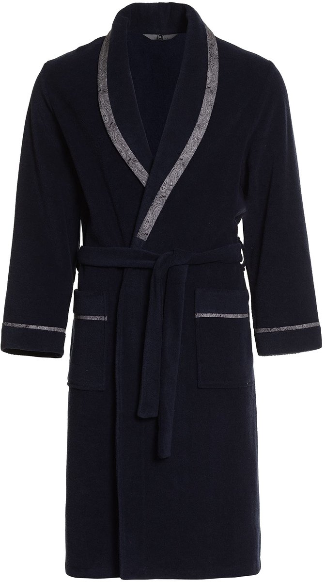 SnelShoppen - Revise RE-400 Badjas Heren, Donkerblauw Ochtendjas, Elegant en Warm, 4XL, Perfect voor Thuis, Lounge, en Relaxen