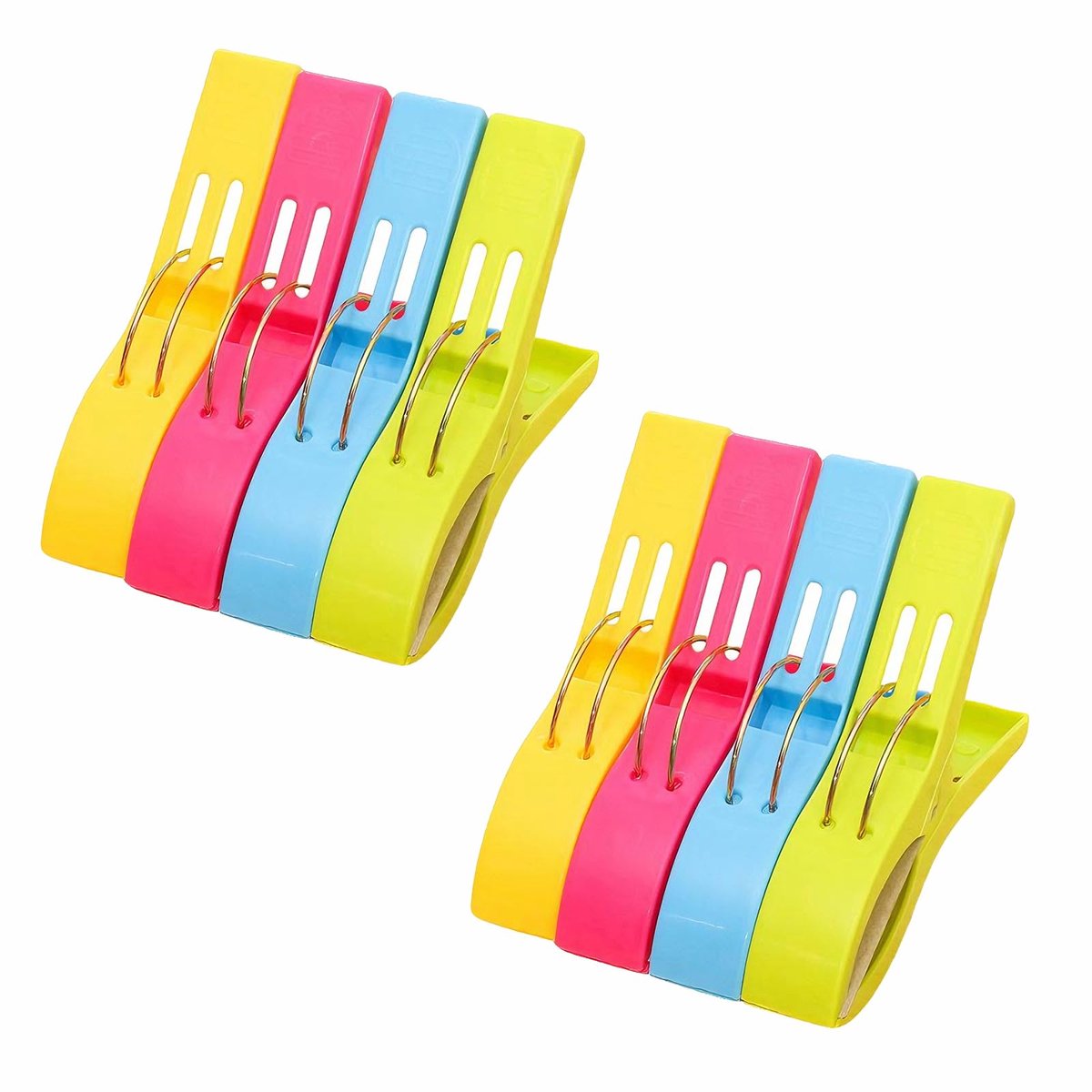 Dailygoods - 8 Stuks Grote Kledingdroogclips - Perfect voor Wasgoed en Strandhanddoeken