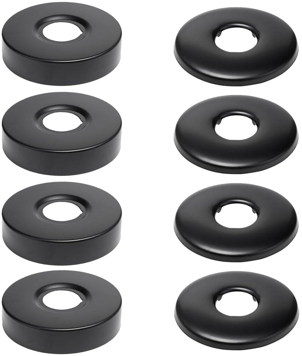 Dailygoods - 8 Stuks Zwarte Radiator Buiskappen - Deksel voor Douchekranen