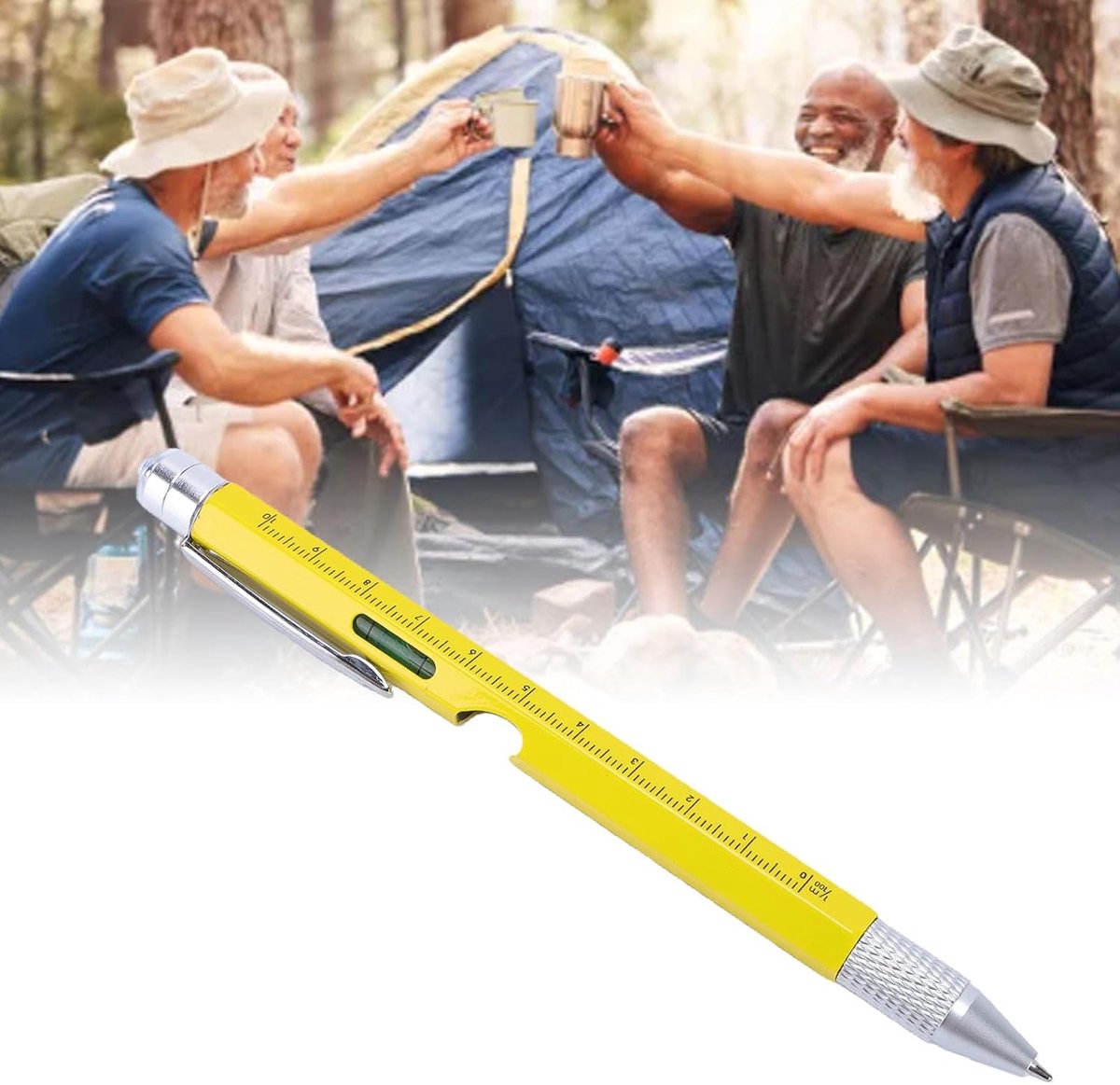Multitool Pen - Gereedschap Pen - Dagelijkse Klussen - 9-in-1 Functionaliteit - Niet gespecificeerd - Geel