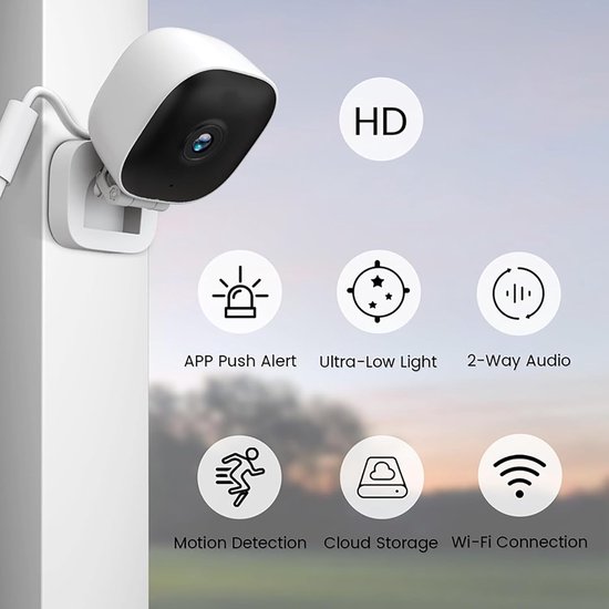 Bewakingscamera Binnen - Nachtcamera WiFi - Huis Beveiligen - Kleuren Nachtzicht - 6.5 x 4.5cm - Wit — afbeelding 5