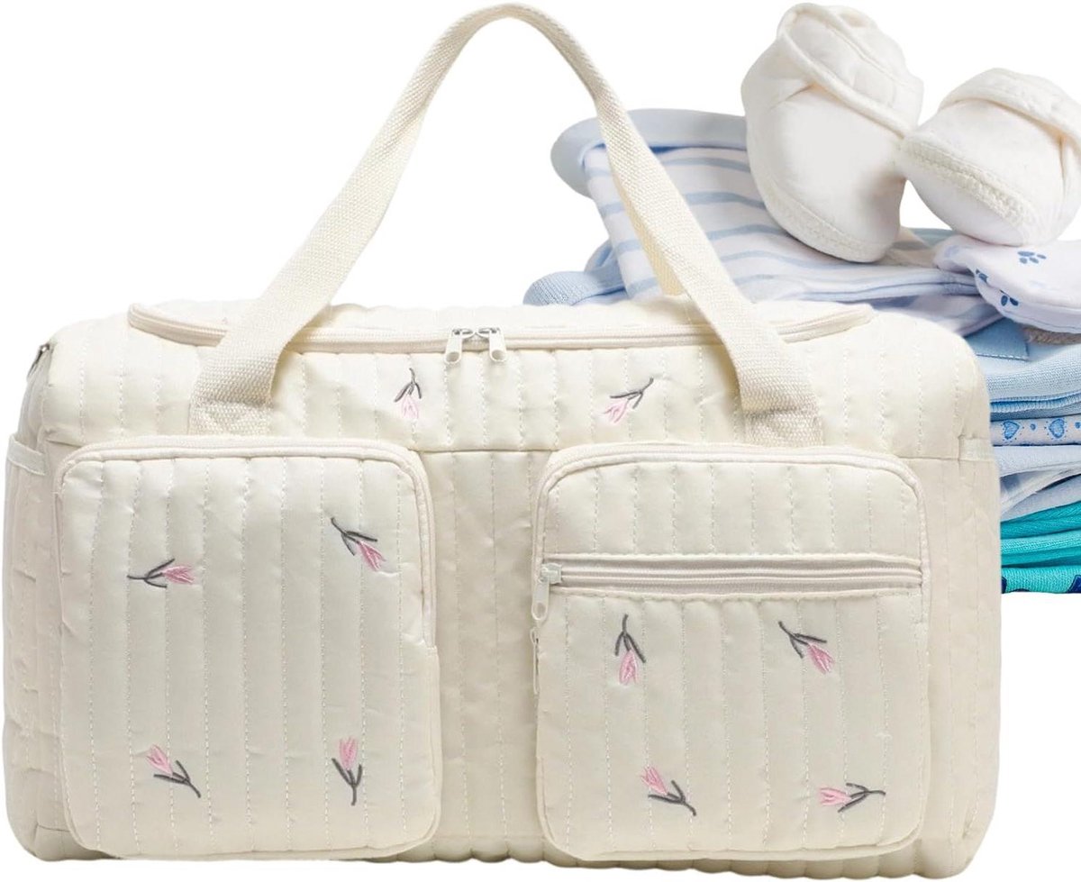 Luiertas Reistas - Luier Pouch - Outdoor Activiteiten - Multi-Pocket Ontwerp - 331 x 2479 cm - Bloemenpatroon