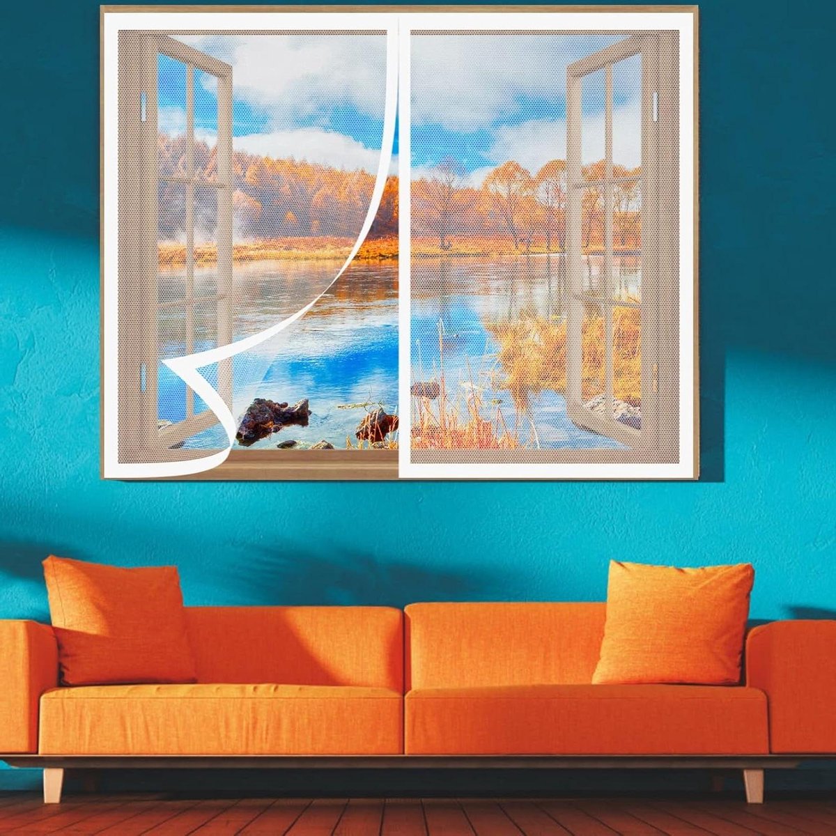Insectengaas Raam - Horren Raam - Insecten Buiten Houden - Eenvoudige Montage - 50 x 140 cm - Wit