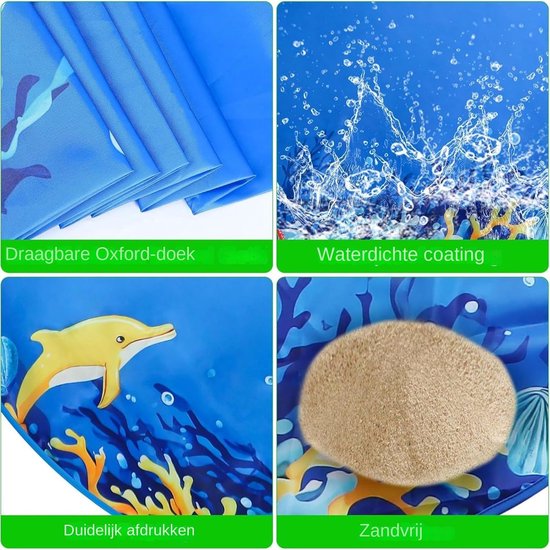 Peuterbad met Draagtas - Kinderbadje Buiten - Waterplezier Buiten - Opblaasvrij Ontwerp - 150x150cm - Meerkleurig — afbeelding 3