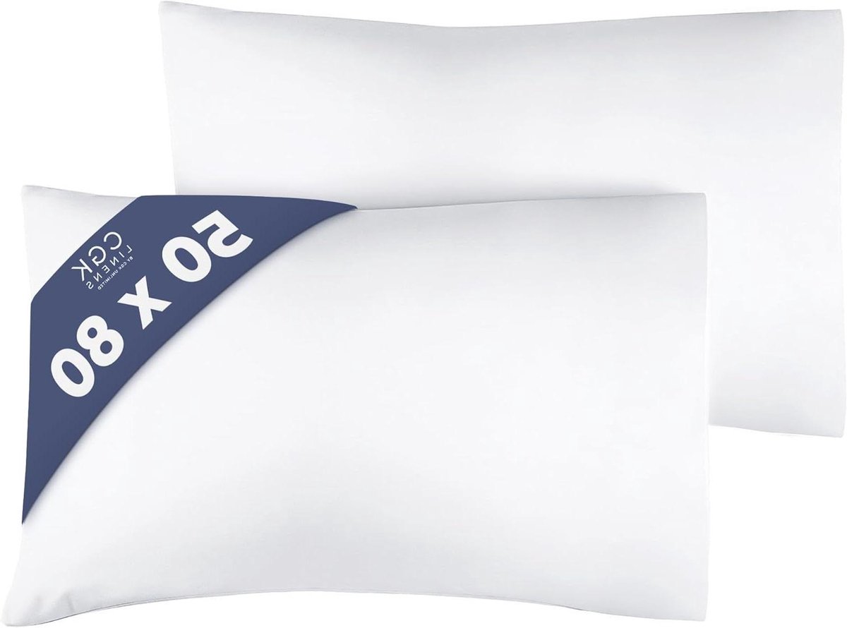 Kussensloop Set - Wit - 50 x 80 cm - Hoogwaardige Microvezel - Voor Comfortabele Nachtrust