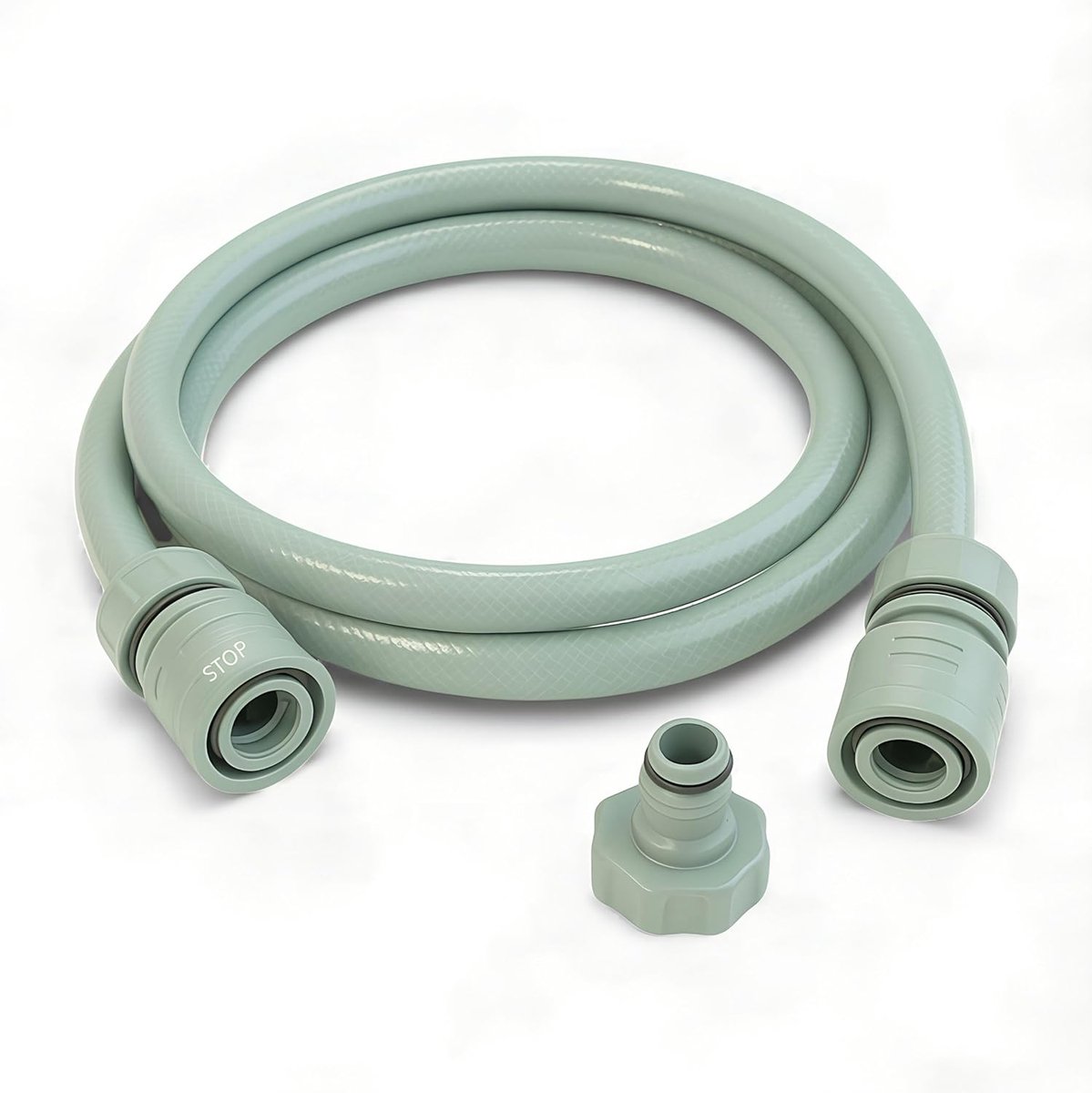 Thijox - Aansluitset Tuinslang 1/2 inch met Slangaansluiting 1/2 inch, Aansluitslang 2 Meter, Kunststof, Groen voor Tuin, Slangwagen en Buitengebruik