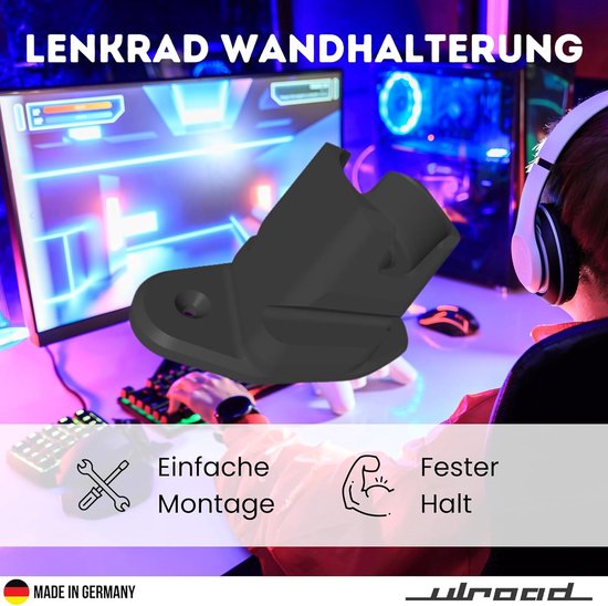 Wandhouder Stuurwielhouder - Stuurhouder QR2 - Gaming Setup Organiseren - Perfecte Pasvorm - 11 x 64 x 39 cm - Zwart — afbeelding 2
