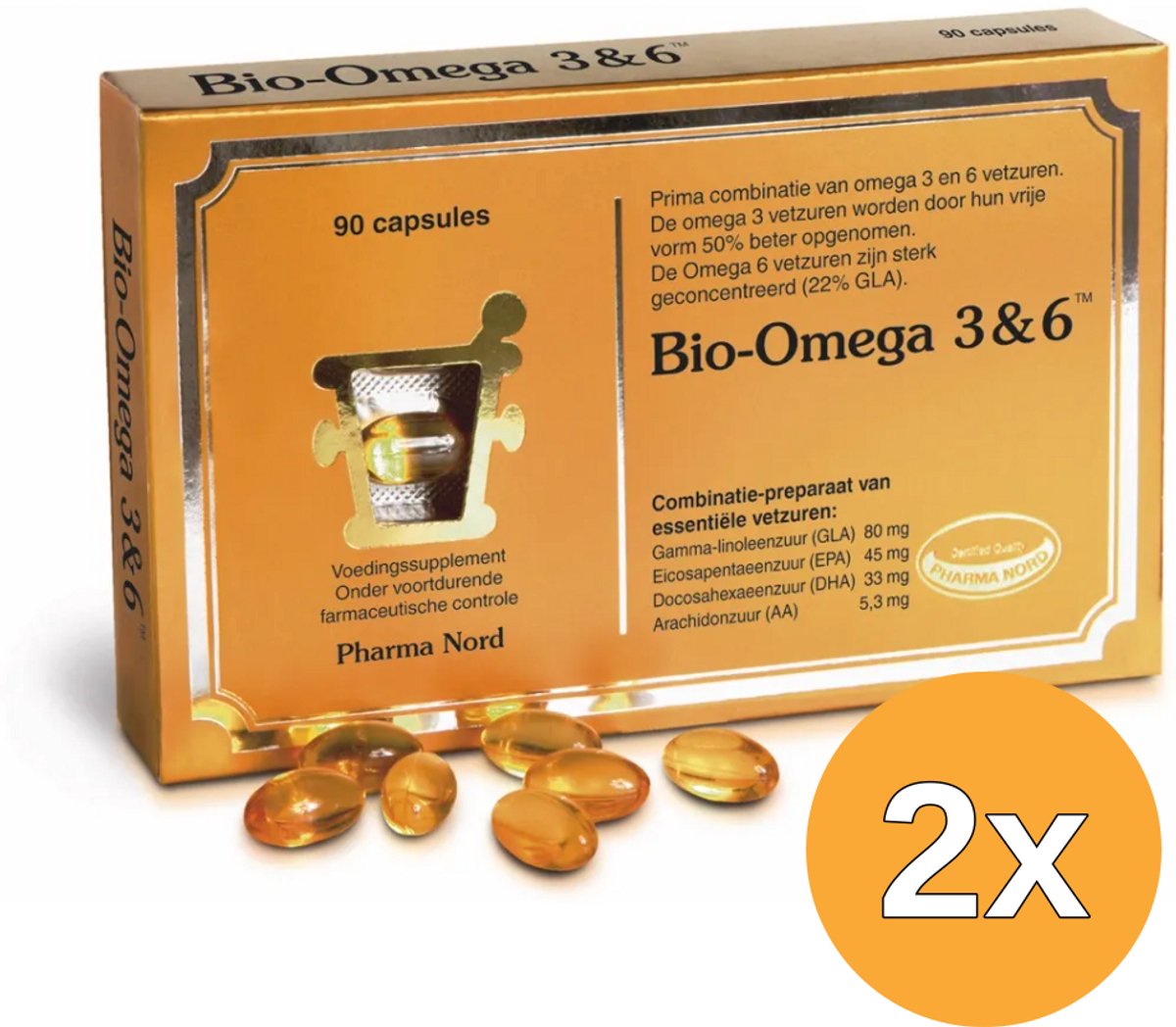 2x Pharma Nord Bio Omega 3 & 6 (90 capsules)