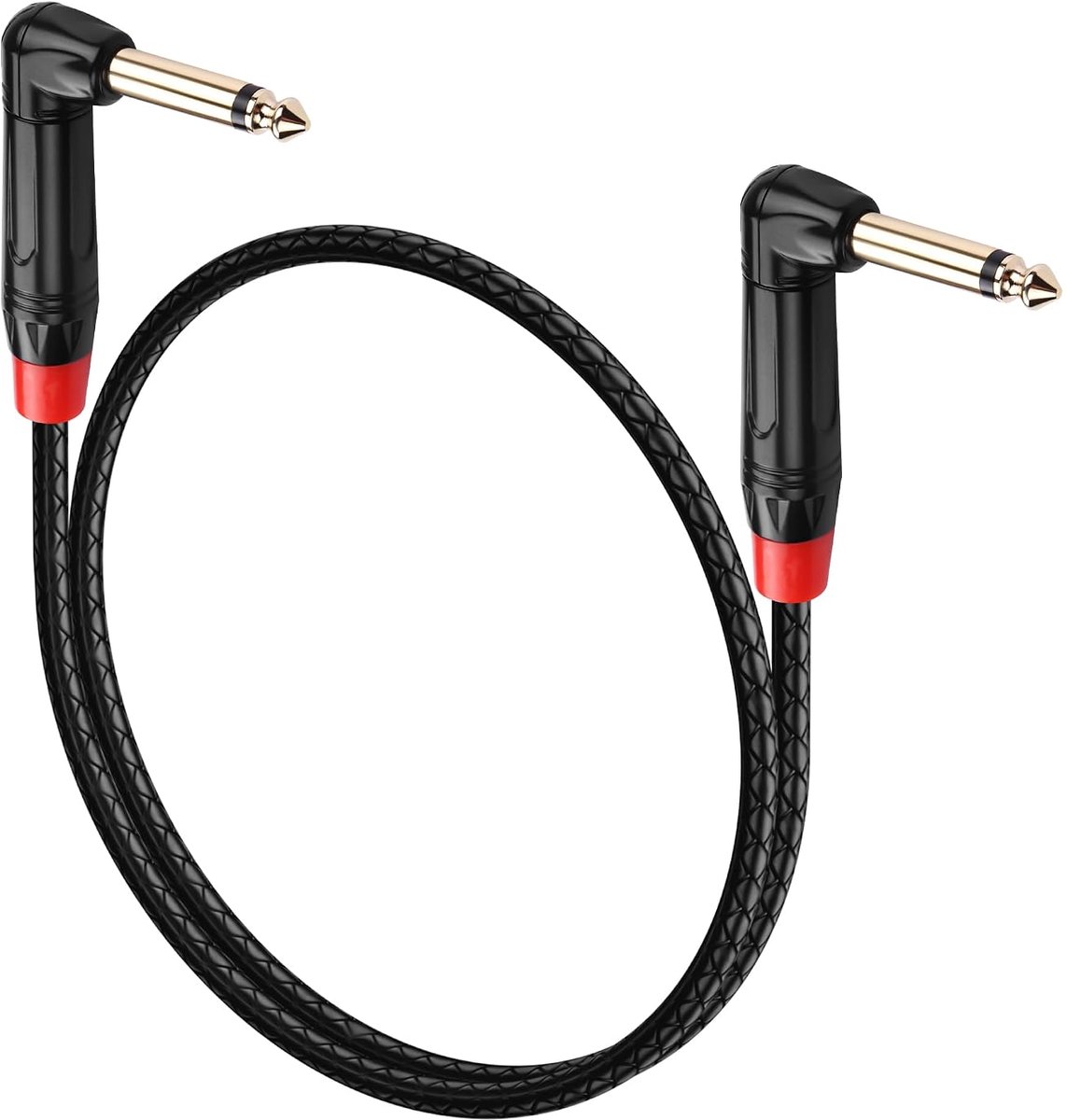 SinLoon 1/4 Inch TS Gitaar Kabel 90 Graden 6.35mm TS Mono Mannelijk naar Mannelijk Kabel met Vergulde Connecters voor - ShopVlot