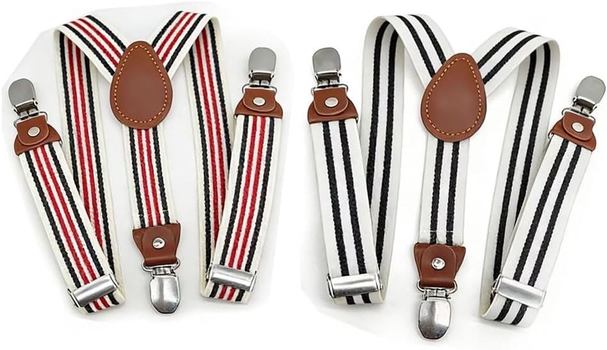 2 Pieces Children's Suspenders with 3 Clips Y-Shape - 2.5cm Wide - ShopVlot