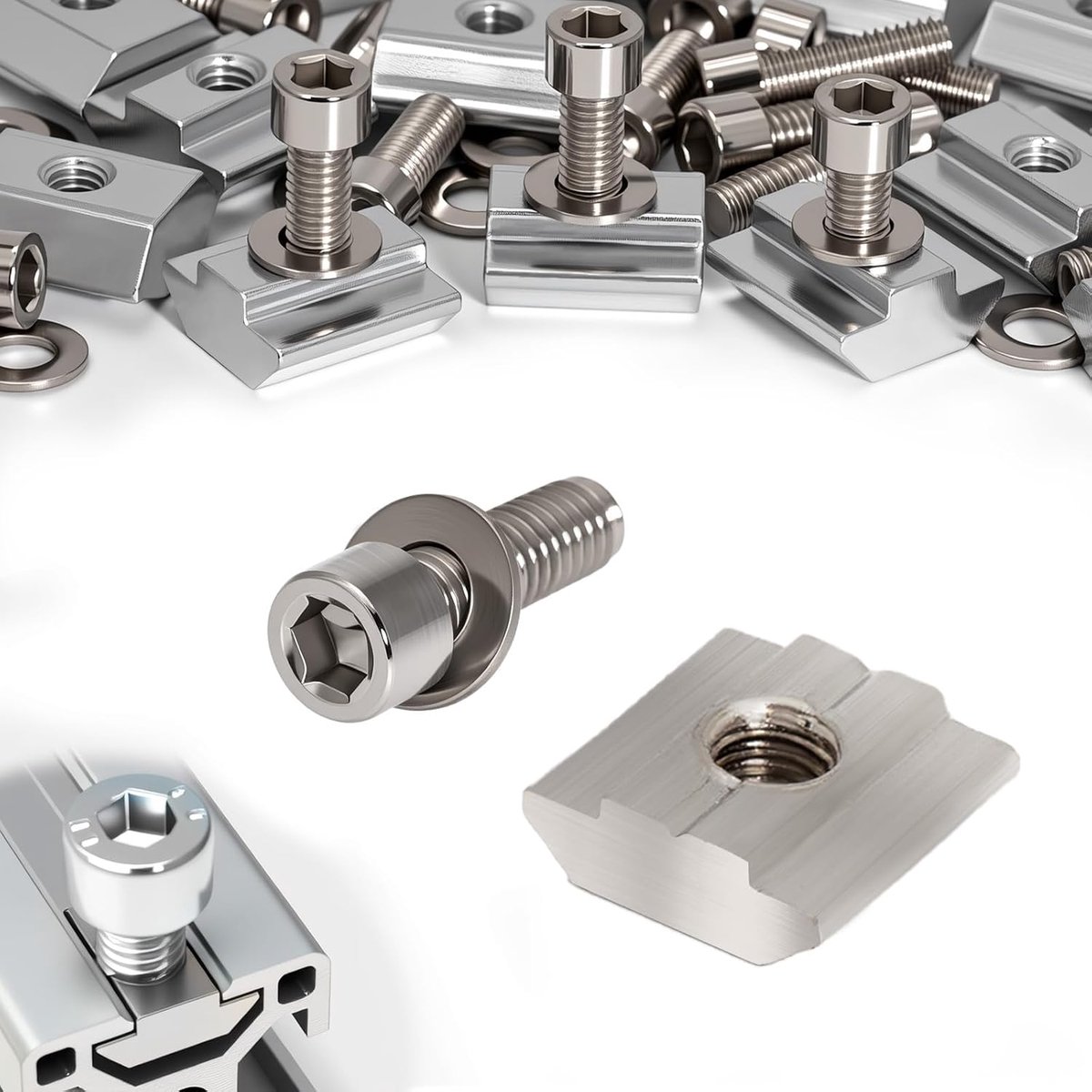 32pcs Groove Nuts Hammer Head Nuts M6 Threaded 3030 Aluminum Profile T-Slot Nuts (EU30-M6) - ShopVlot
