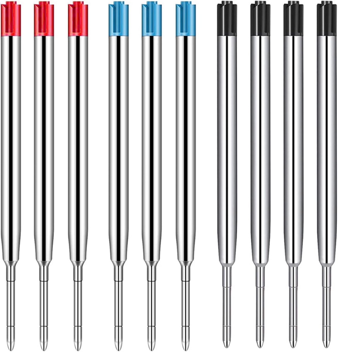 Pack of 10 Large Ballpoint Pen Refills, Ballpoint Refills, Ballpoint Refills, Ballpoint Refill for G2 Size, 1 mm Line - ShopVlot