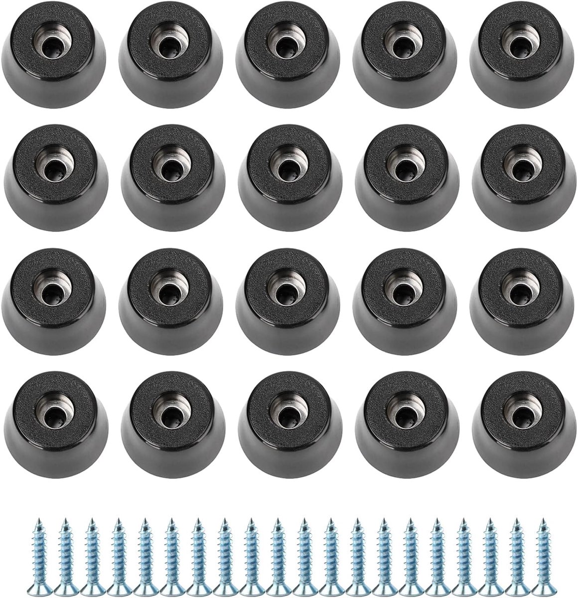 Screws Rubber Feet 20 Pcs Rubber Feet for Cutting Boards Small Rubber Feet Black Rubber Foot Round Black Rubber Feet - ShopVlot