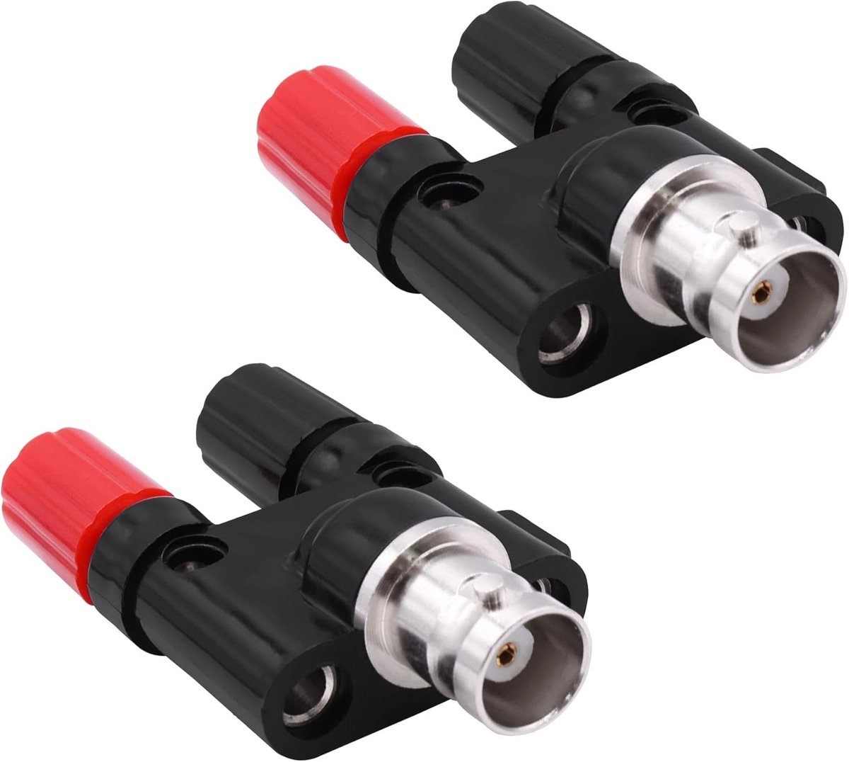 BNC to Dual 2 x 4mm Banana Plug Adapter Bus Jack Socket Plug Coaxial Connection Post Splitter for RF Wireless Antennas - ShopVlot