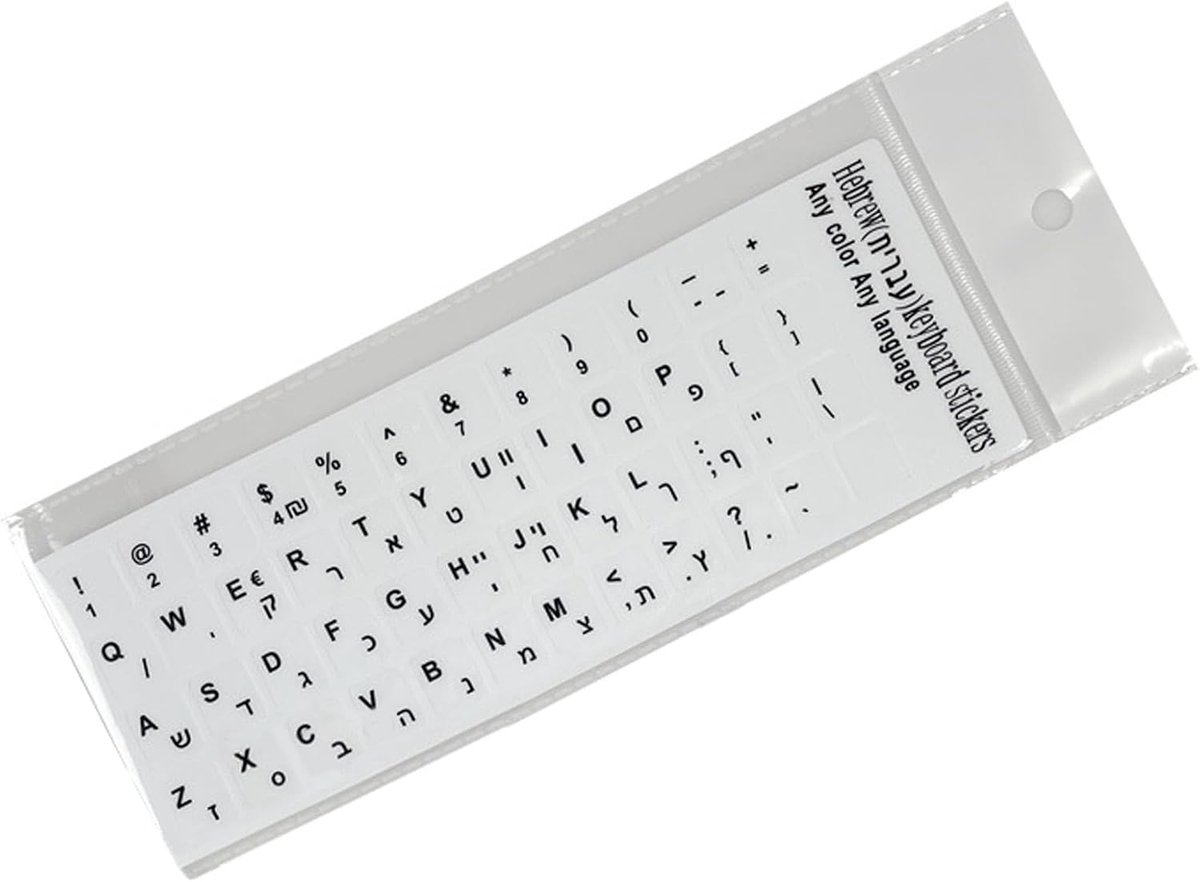Computer Keyboard Sticker English Arabic Russian Hebrew Language Keyboard Decals Keyboard Cover PVC Film for PC - ShopVlot