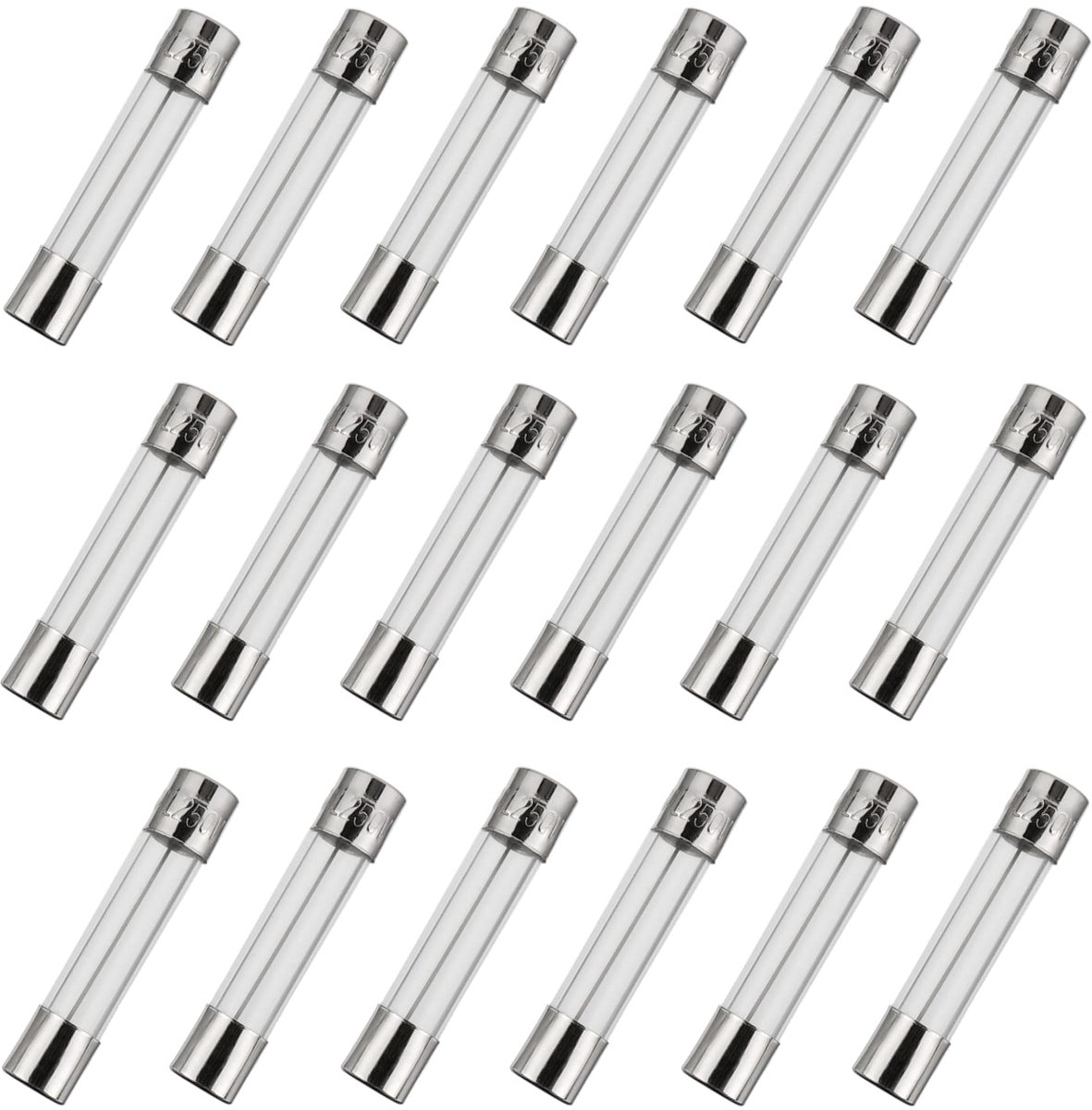 BOJACK 6 x 30mm 7A 250V 0.24 x 1.18 inch F7AL250V 7 Amp 250 Volt Fast Melting Glass Fuses (18 PCS) - ShopVlot