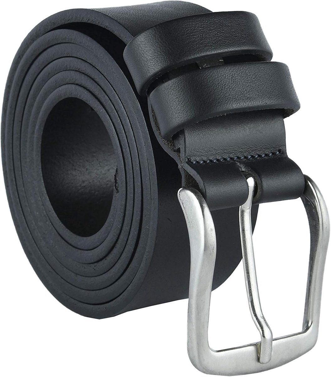 Conte Massimo Men's Seamless Leather Belt Black 4 cm > 160 cm, Black 4 cm - ShopVlot