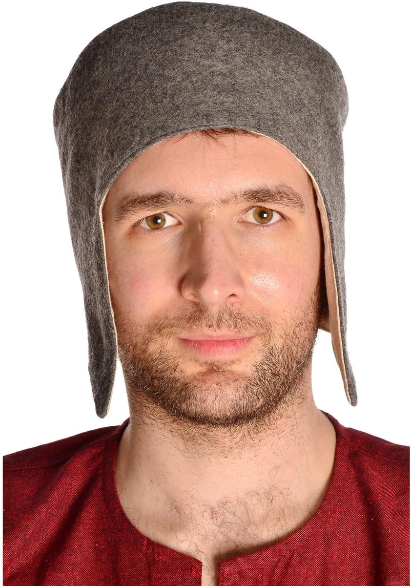 medieval hood Kahedins made of wool felt brown, black, grey, red M, L, XL wanding LARP - ShopVlot