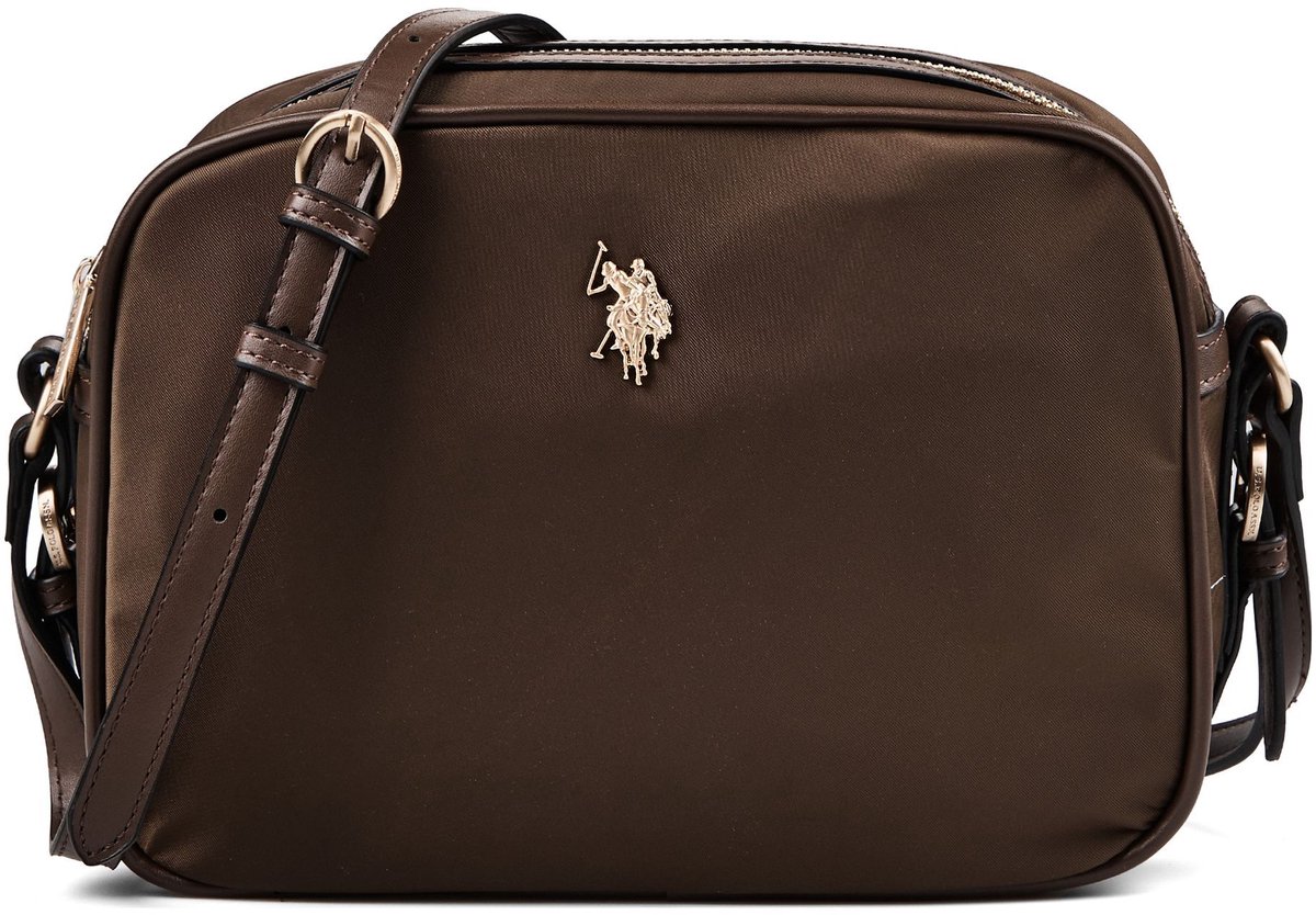 U.S. POLO ASSN. schoudertas Houston Crossbody Bag Dark Brown donkerbruin
