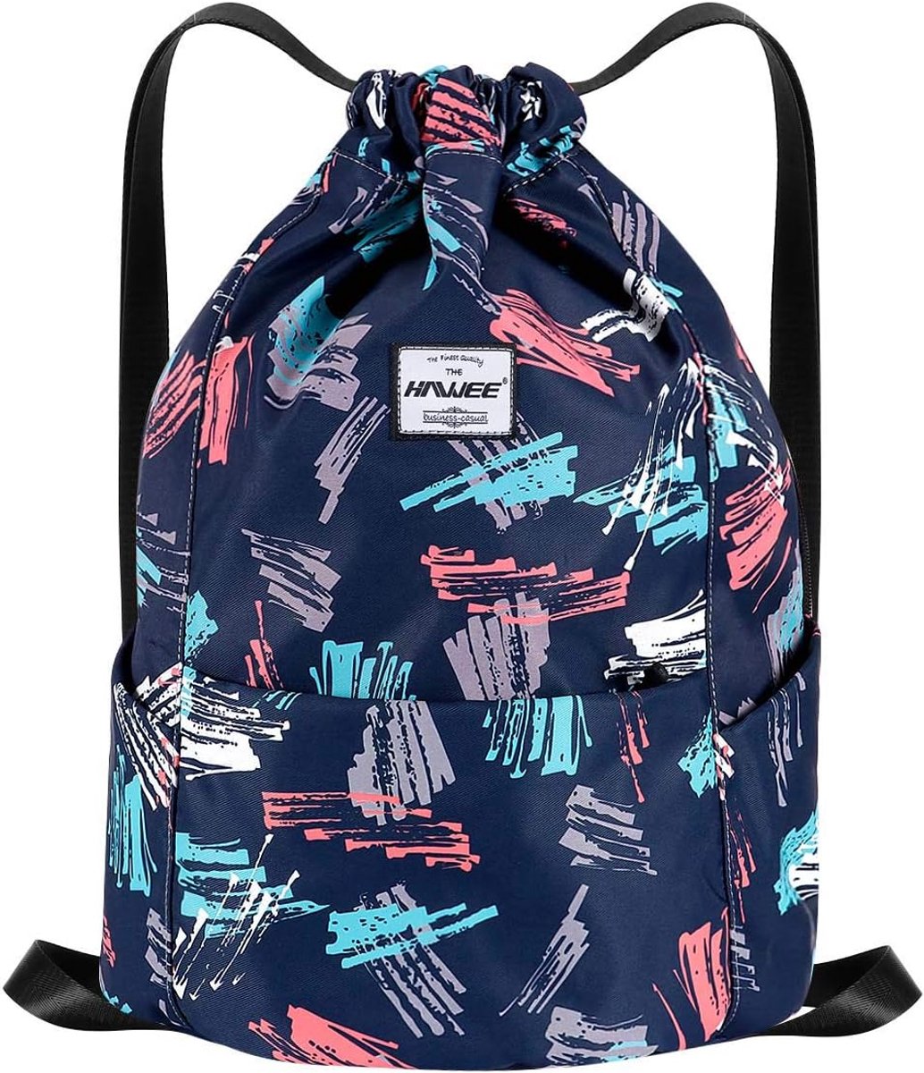 Waterproof Drawstring Backpack with Inner Pocket Large Gym Bag Drawstring Daypack Sports Bag Unisex for Women Men - ShopVlot