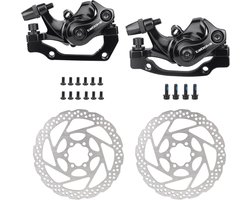 WEEROCK MTB Bicycle Disc Brake Set Mechanical Disc Brakes Universal Front and Rear Brakes Caliper 160/180mm Rotor - ShopVlot