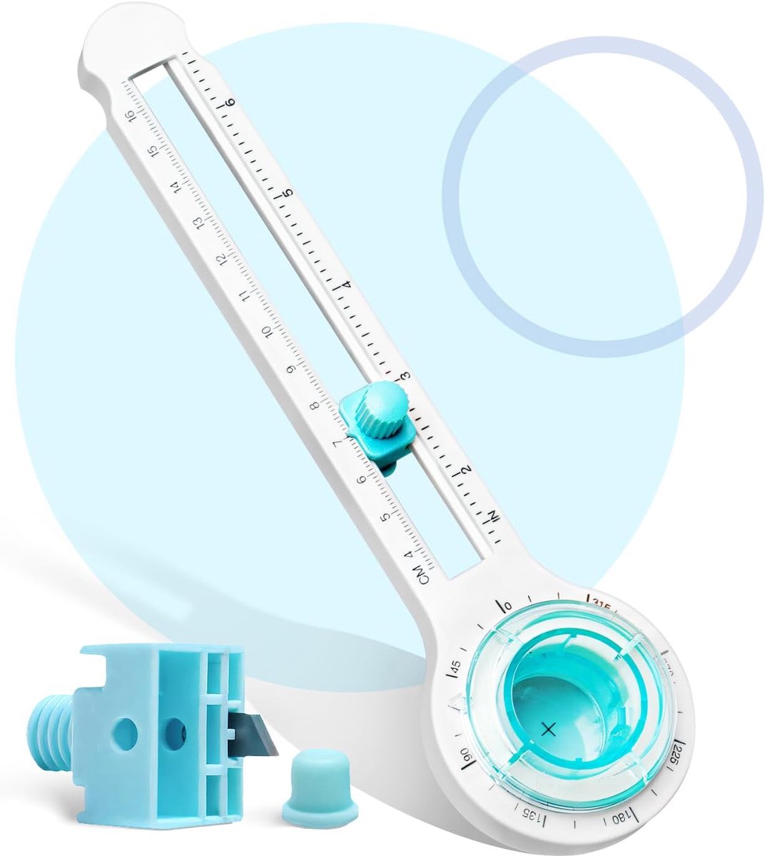 Portable Rotary Circular Paper Cutter, Adjustable 8-32cm Diameter Circular Paper Cutter, with One Replacement Blade - ShopVlot