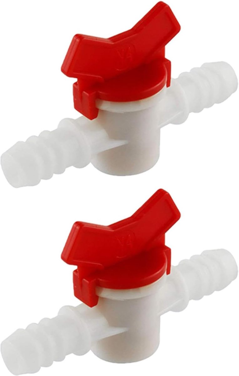 SEIWEI 2pcs White Barbed Ball Valves Shutter Valve Hose Connector Flow Control Valve for Garden, Drip Irrigation - ShopVlot