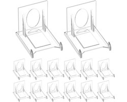 FOCCTS 24pcs Acrylic Standard Plastic Plate Holder 6.5 x 5 x 5.5cm Adjustable Decorative Plate Holder For Electronic - ShopVlot