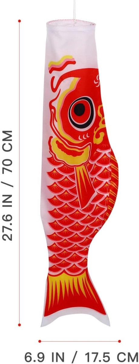 DOITOOL 5pcs Japanese Carp Windsock Streamer Flag Kite Koinobori Hanging Decor for Japanese Sushi Bar Izakaya Room 70cm - ShopVlot