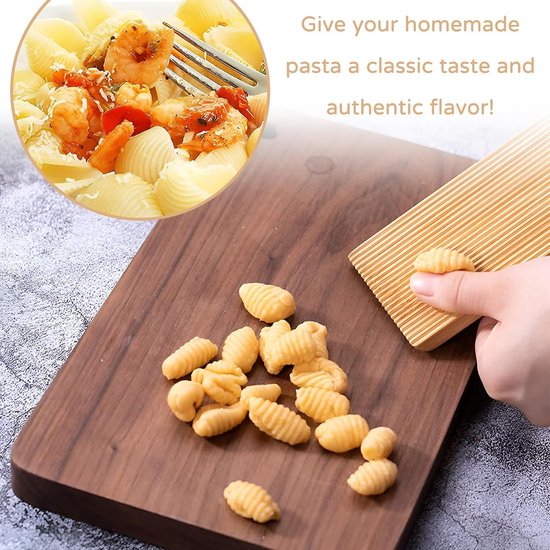 Gnocchi Board, Spaätzle Board Pasta, Accessories Pasta-Makaroni Pasta Machine, Natural Beech Wood Paddle for Italian - ShopVlot — afbeelding 3