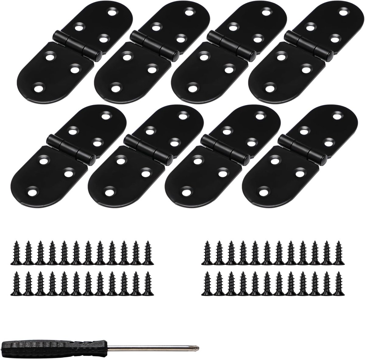 8 Pcs Folding Folding Hinges with Screws and Screwdriver 270 Degree Door Hinge Round Edge Sewing Machine Table Hinge - ShopVlot