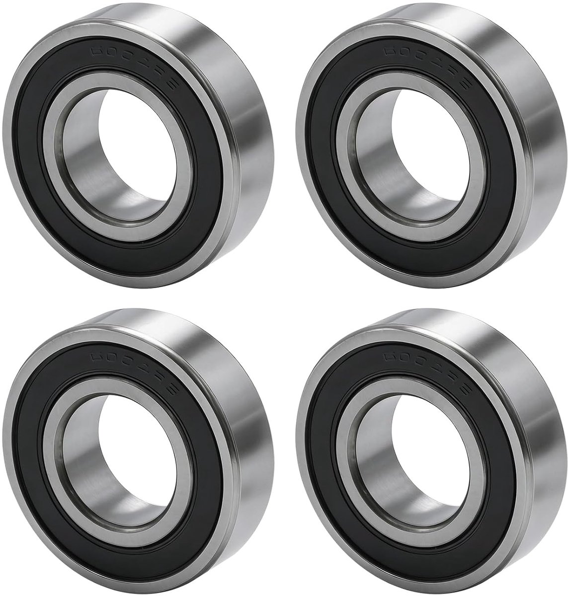 Pack of 4 6004-2RS Ball Bearings, 20 x 42 x 12 mm, Robust Ball Bearings with Double-Sided Seal, for Industry - ShopVlot