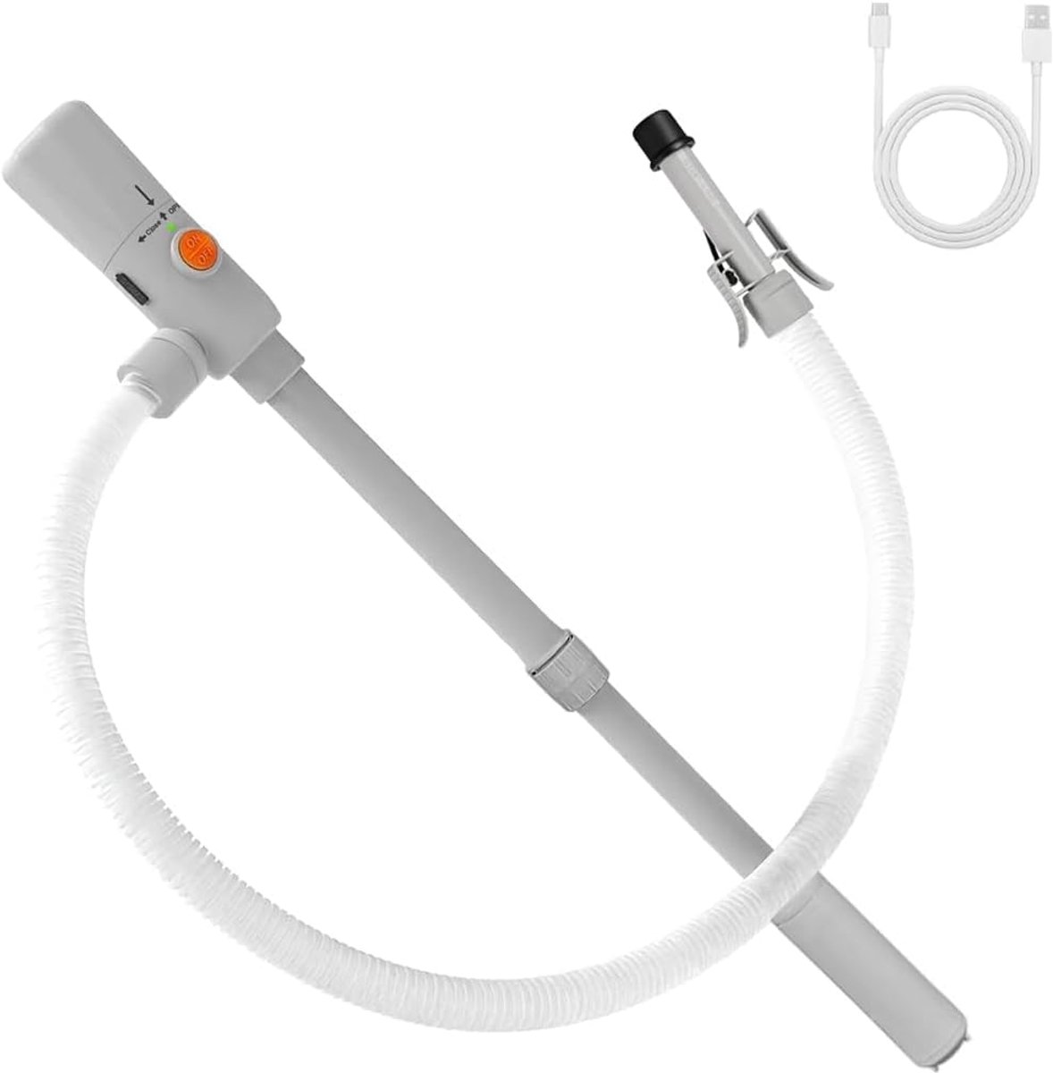 Fuel Pump for Jerry Can, Dual Power Supply (USB-C/AA), 3.2 GPM, Electric Fuel Trap Pump with Auto-Stop, Portable - ShopVlot
